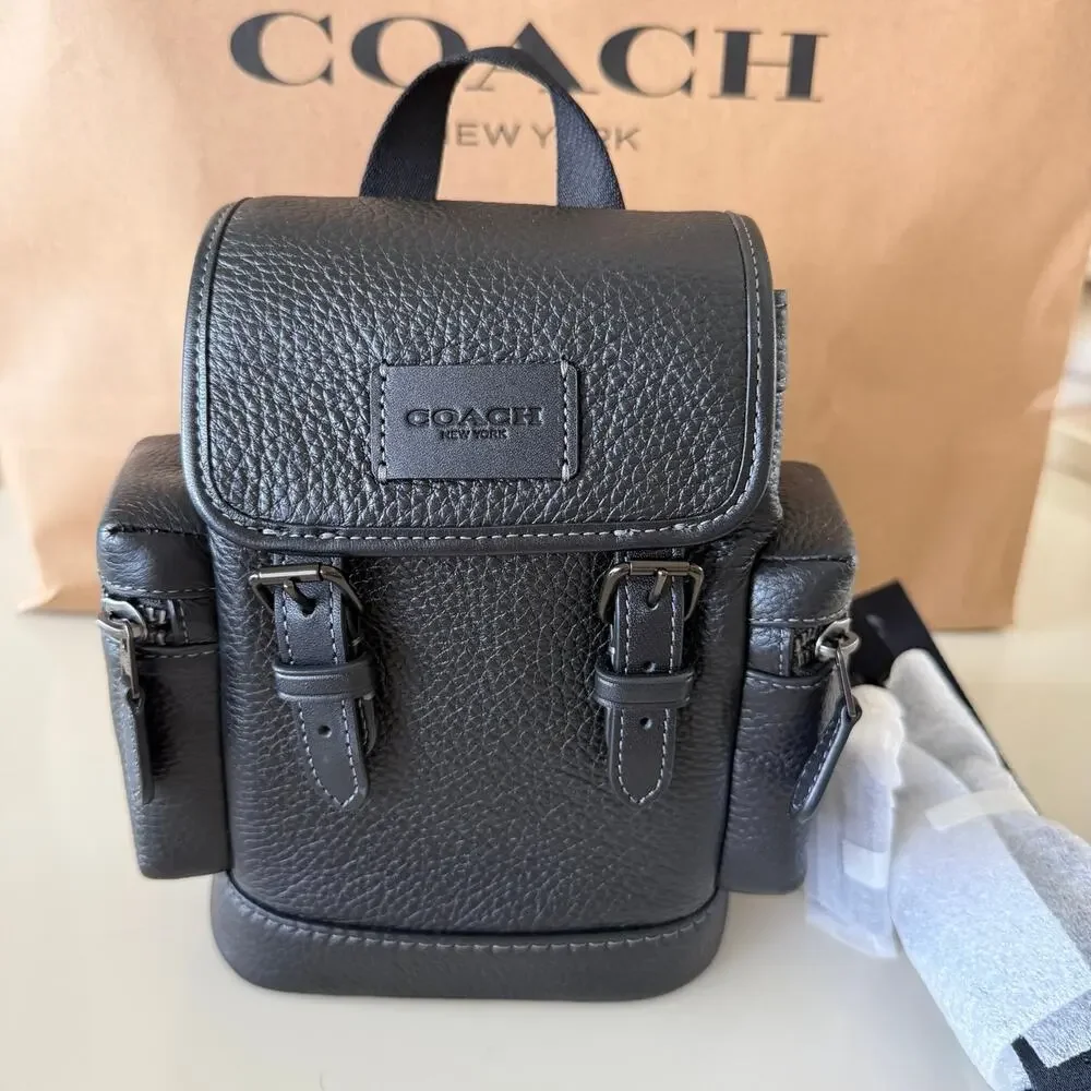 Last 2‼️Coach Sprint Sling Pack Leather CBF63 Black Copper/Black